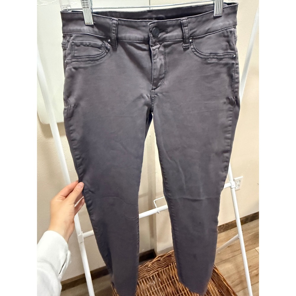 Maurices Womens Skinny Pants Dark Grey Charcoal Stretch Size M-R Mid Rise Slim